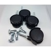 Pack of 4 Twin Nylon Wheel Castors, Socket Grip Neck