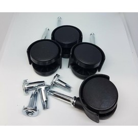 Pack of 4 Twin Nylon Wheel Castors, Socket Grip Neck Stem Fix, 40mm, Load Bearing 25kg