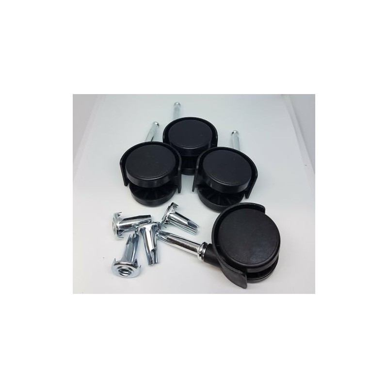 Pack of 4 Twin Nylon Wheel Castors, Socket Grip Neck