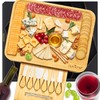 NutriChef Natural Bamboo Cheese Board Set with Bonus Condiment Cup-Extra