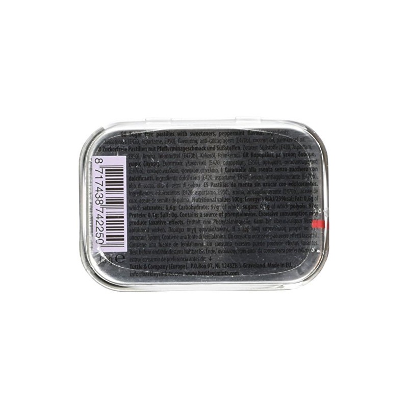 Barkleys Mints Sugar Free Peppermint in Classic Mini Tin 15