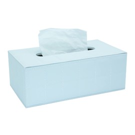Jufeue Tissue Box Cover,Modern PU Leather Square Tissue Box Holder (602-L-White)