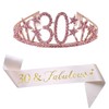 Happy 30th Birthday Tiara and Sash Gifts Crystal Rhinestone Princess