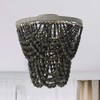 Creative Co-Op 2-Tier Draped Wood Bead Semi-Flush Mount Ceiling Light,