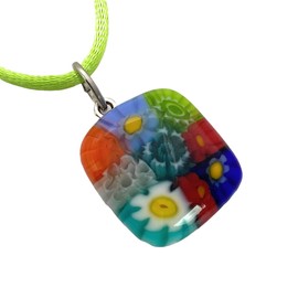 Murano Glass Pendant, Millefiori Glass Pendant, Glass Pendant, Murano Glass Pendant, Handmade Glass Pendant, Venetian Glass - 2cm x 1.8cm