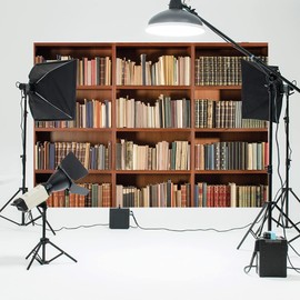 LYWYGG 7X5FT Photo Studio Vinyl Photography Background Office Backdrop Library Backdrop Book Backdrop Bookshelf Backdrop Vintage Bookcase Magic Books Ancient Library Photo Studio Background CP-49