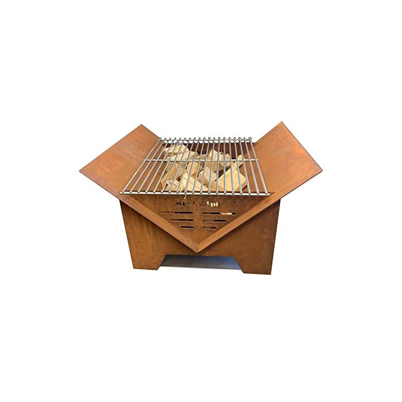 Mont Alpi MAFP Flat Packed Portable Outdoor Fire Pit Square