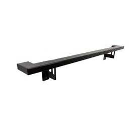 Modern Aluminum Handrail Grab Bar Kit, Adjustable Steel Brackets Included, Returns to Wall, Matt Black Powder Coat (2 Foot Handrail Set)
