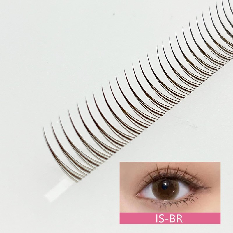 Kagonekodo Partial False Eyelashes (Brown, Hair Bundle, Type 8mm-12mm, IS-BR)