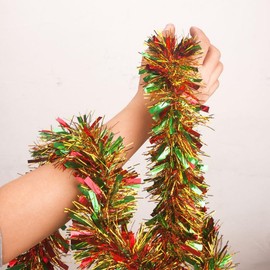 WBLDBB Christmas Kira Garland, Christmas Tree, Garden Decoration, Rattan, Artificial Christmas Garland, with LED Lights, Twist Hanging Garland, Birthday, New Year's Party, Wedding, Kindergarten, Room