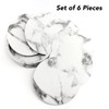 YUESUO Double-Sided Leather Coasters Set of 6 Pieces, Round Coasters