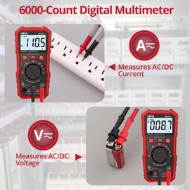 BINTA 6000 Counts Digital Multimeter with DC AC Voltmeter and Ohm Volt Amp Meter Tests Live Wire, HFE,Capacitance,Continuity, Temperature,Diode Measuring and NCV