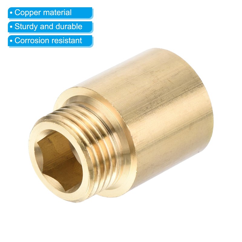 PATIKIL Shower Head Extension Arm, Copper G1/2 Male to Female