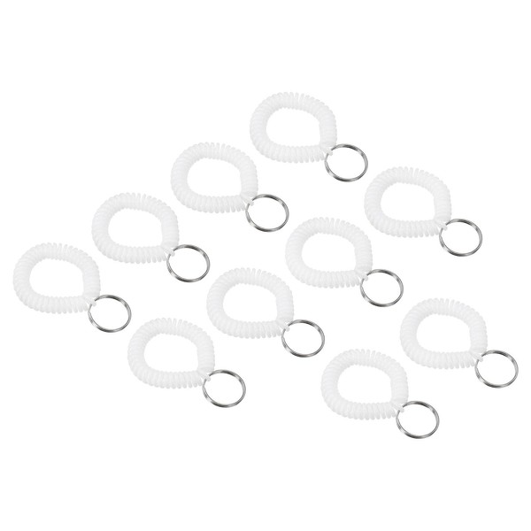 PATIKIL Spiral Wrist Coil Keychain, 10 Pack Plastic Stretchable Wristband