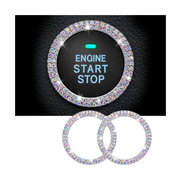 Whaletail Whaletail 2PCS Bling Crystal Rhinestone Car Engine Start Ring