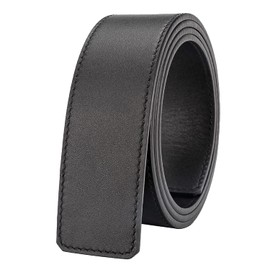 Vatee's Men Reversible Genuine Leather Replacement Belt Strap without Buckle 1.6"/40mm Wide Adjustable 39" Long Black/Black