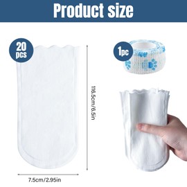 20pcs Pet Socks+1 Bandage Dog Bandages for Paws, Disposable Dog Socks Injured Paws Protectors Suit, Waterproof Boots for Injured Pet, Stop Licking Paw, Suitable for Indoor & Outdoor Walking Use