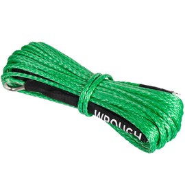 WROUGH 3/16 in x 50 ft Synthetic Winch Rope with Protecting Sleeve and Thimble, 8,350 lb Break Strength - Heavy Duty Winch Rope for ATV, UTV, Boat Trailer, Jeep, Quad, Polaris, Winch Cable (Green)