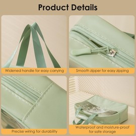 4Pcs Clear Travel Hanging Toiletry Bag, Portable Waterproof PU Transparent Cosmetic Bag, Suitable for Full Size Travel and Holiday Essentials Toiletry Bag for Women and Girls (Green)