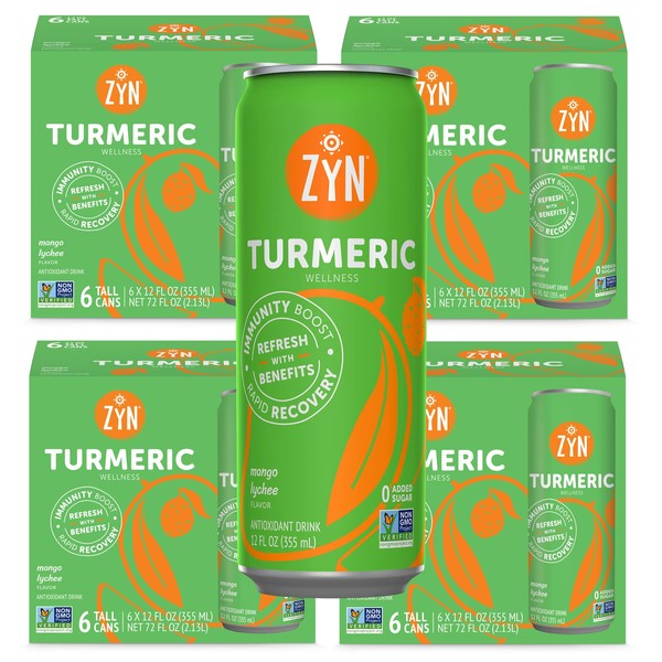 ZYN ZYN Turmeric Wellness Drink (24 Pack), Mango Lychee Flavored