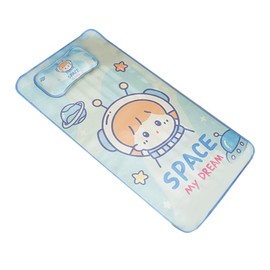 Baby Summer Sleeping Mat Cute Cartoon Pattern Soft Breathable Ice Silk Cool Bed Pad for Infant Room Astronaut