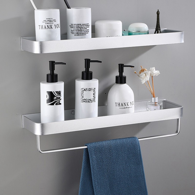 Bathroom Shelf Wall Mount Space Aluminium Shower Single Layer Shelf