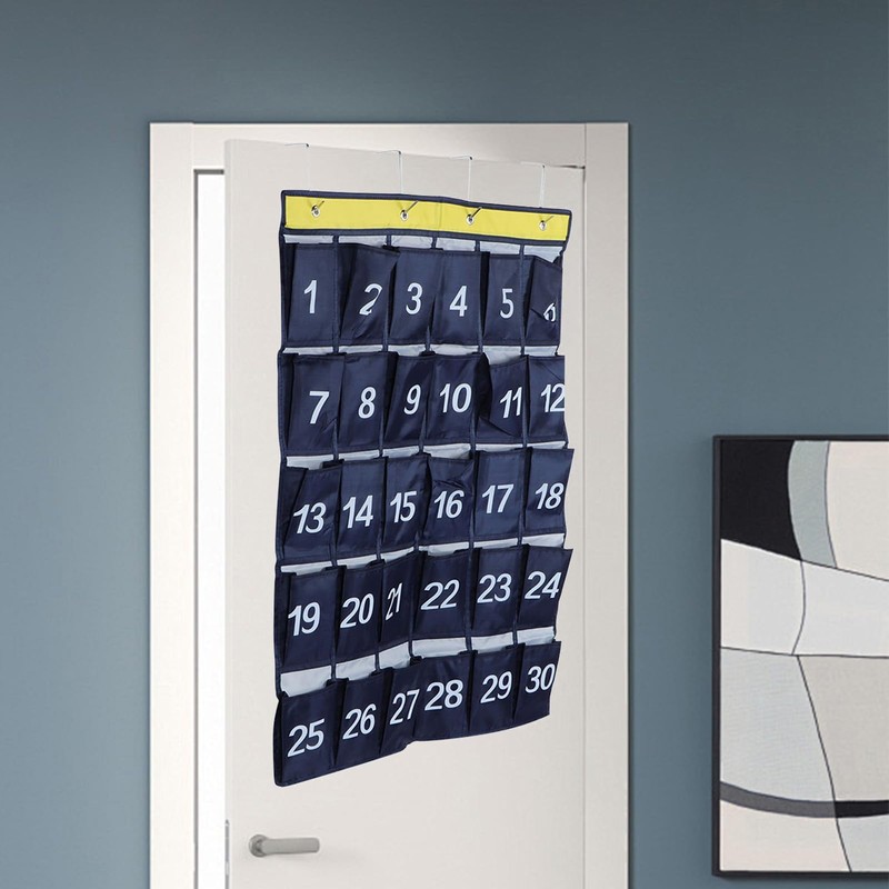 30 Pockets Cell Phone Holder Classroom, Numbered Classroom Sundries Closet