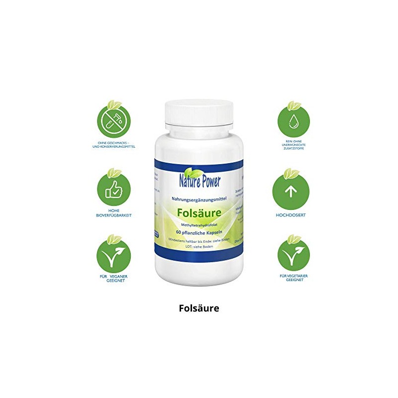 Folic Acid | 5-MTHF | 500 µg per capsule |