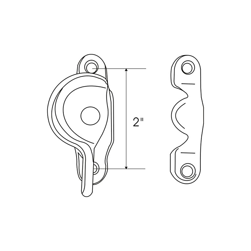 QCAA Forged Brass Sash Lock in Solid Brass, CTC 2",