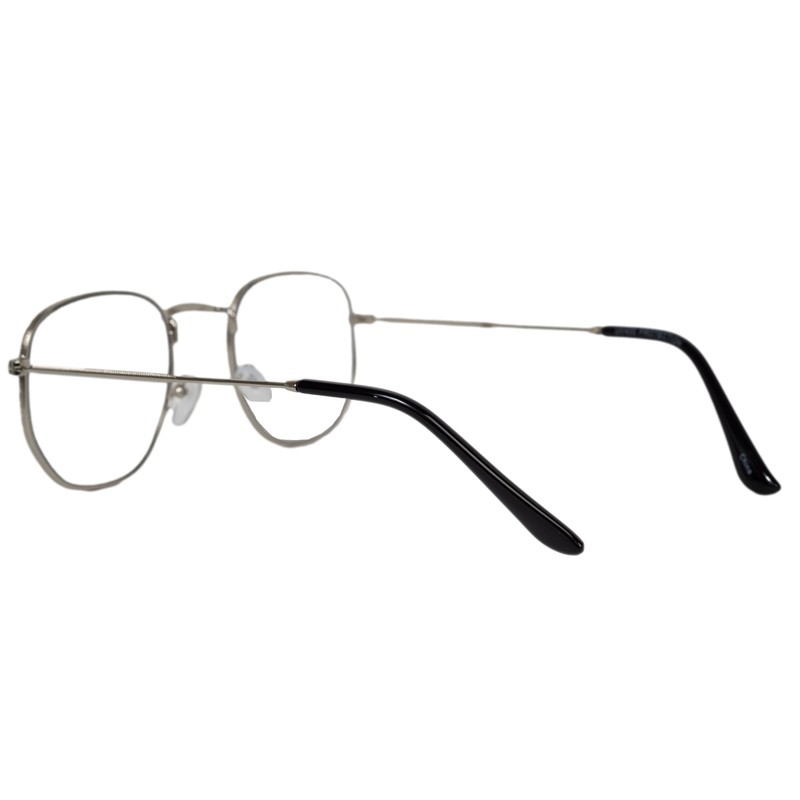 The One Who Knocks Clear Rectangular Aviator Lens Glasses, Silver