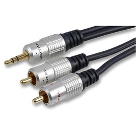 rhinocables OFC 3.5mm Aux Stereo Jack Male Plug to Twin Phono 2 RCA Audio Cable Gold Contacts for Speaker, Surround Sound, Hi-Fi, TV, Car Aux, Phone, Amplifer (5m)