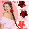 GGUFAY 2 Pieces Red Peony Hair Pin Artificial Flower Brooch