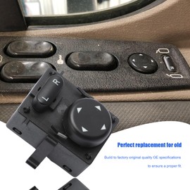 901-5202 - Interruptor de espejo eléctrico de servicio pesado para lado del conductor compatible con Freightliner Cascadia 2007-2017, interruptor de ajuste de espejo lateral 15829700SR DTL15829700,