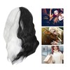 Black and White Short Curly Wig Women Cosplay Party Shoulder