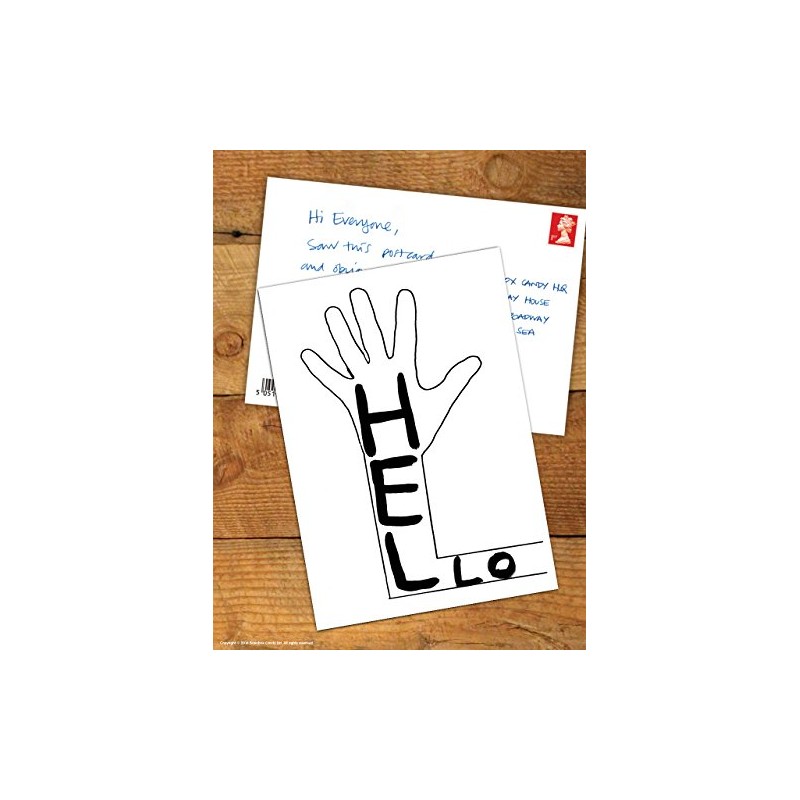 Funny Humorous 'David Shrigley Hello' Novelty Postcard