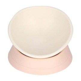 Jeanoko Bulldog Bowl Lovely Cute Pet Tilted Bowl Detachable Dog Bowl Dog Slanted Bowl Pet Feeder Slope Base Resistance To Bite for Small Cats Dogs(white) dog daily necessities