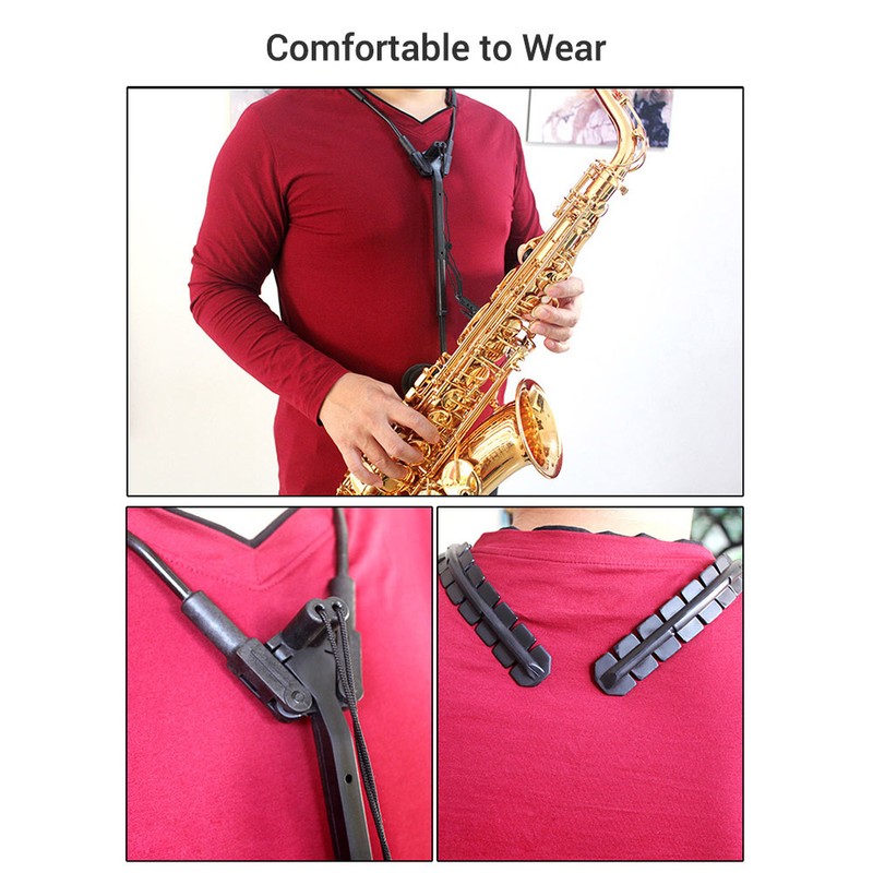 Comfortable Saxophone Shoulder Strap Sax Harness Strap Adjustable for Alto/Tenor/Soprano