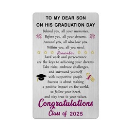 Son Graduation Card - Class of 2025 Gifts for Son, Son's High School & College Graduation Cards for Him