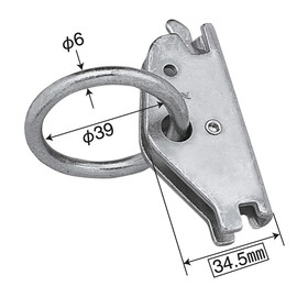 pa-man E-Clip with Round Ring, Short Type, Lashing Rail, Hardware, Hook, E-Track, Loading Machine, Belt
