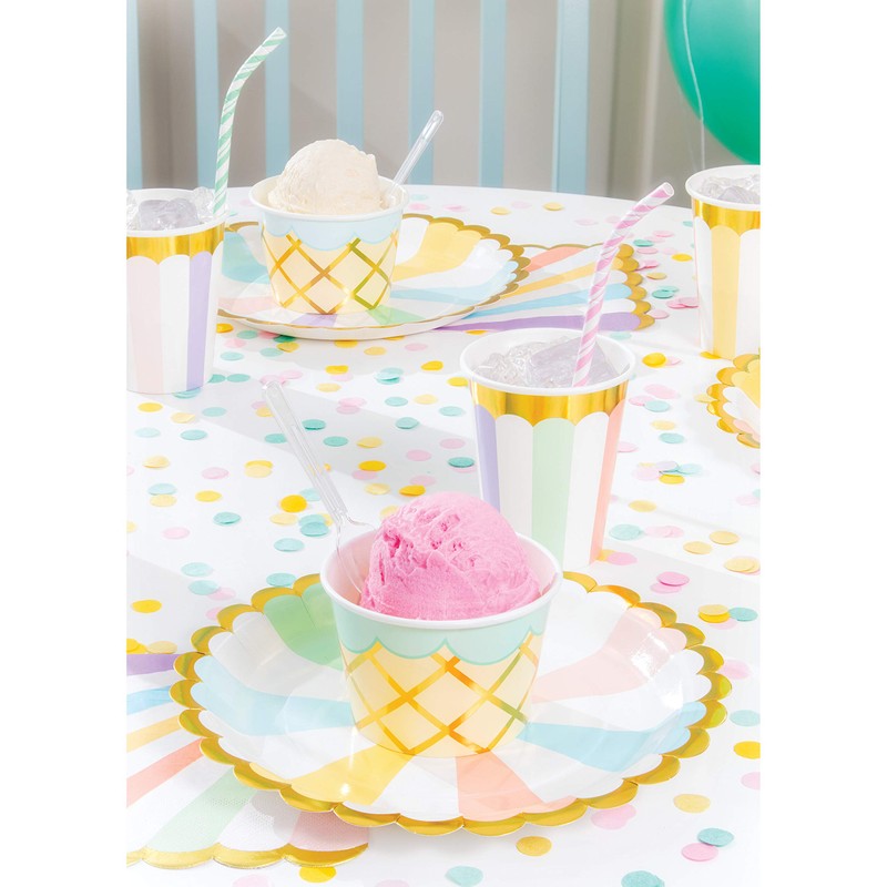 Creative Converting Ice Cream Party Treat Cups with Spoons, 8