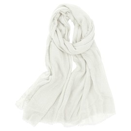 Abeillo Cotton Blend Scarf Vintage Crinkle Scarf Shawl Solid Linen Scarves with Fringed Long Gauze Shawl for Women, 37"×70"