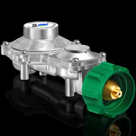 GGC 2 Stage Propane Regulator with QCC1 & 3/8" NPT Connector, CSA Certified Gas Regulator for RV/Camper/Generator/Grill - Heavy Duty Brass Construction, Safety and Tight Connection & Easy Install