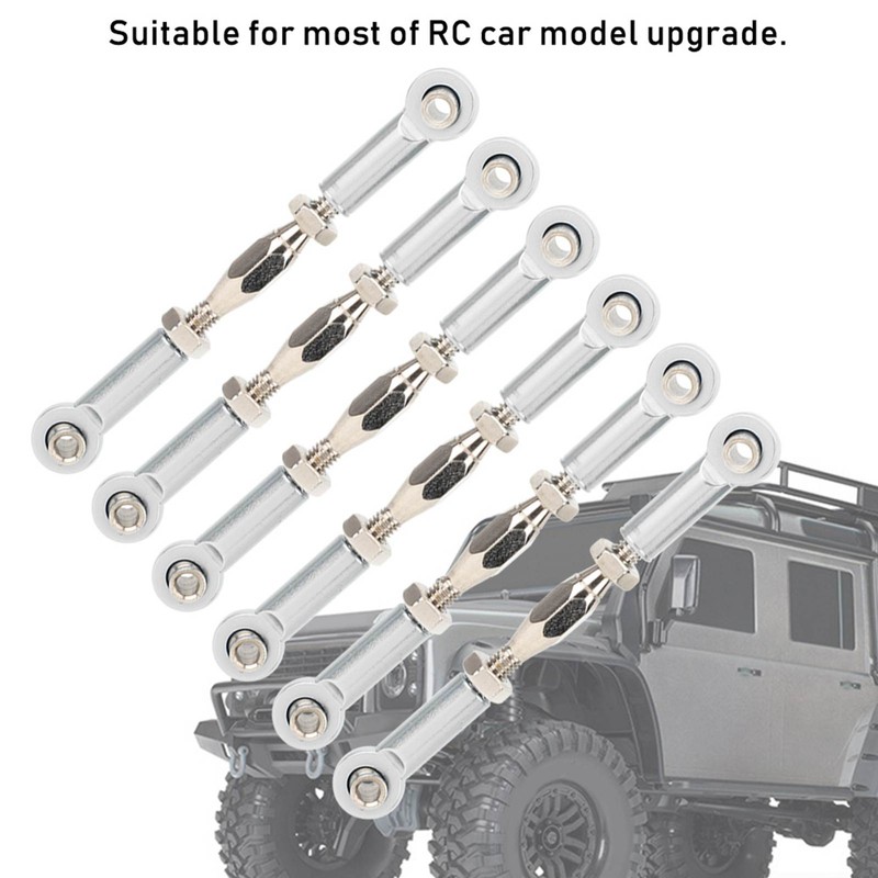6Pcs Aluminum Alloy Adjustable Push RodsTurnbuckle Rod Linkage Accessories for