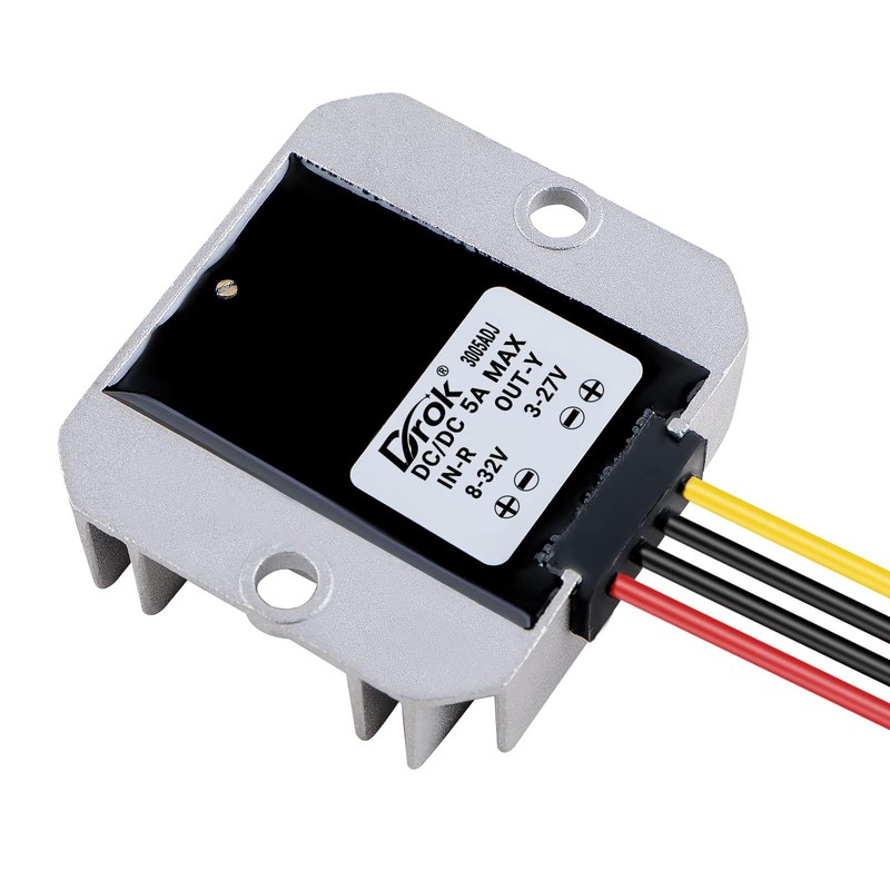 DROK Voltage Reducer 2pcs, DC to DC Buck Converter Adjustable