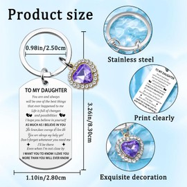 To My Daughter Keychain Daughter Gifts From Mom Dad Inspirational Birthday Gifts For Daughters Adult Graduation Mothers Day Gift Valentines Christmas Happy Birthday Gift For Daughters