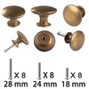 8 Pack Delicate Design Round Antique Brass Kitchen Cabinet Knobs