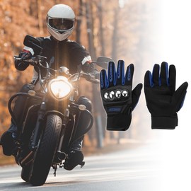HEROFFIX 1 Pair Motorcycle Cycling Gloves Breathable Heat Dissipation Cycling Gloves Full Finger Black Blue Polyester