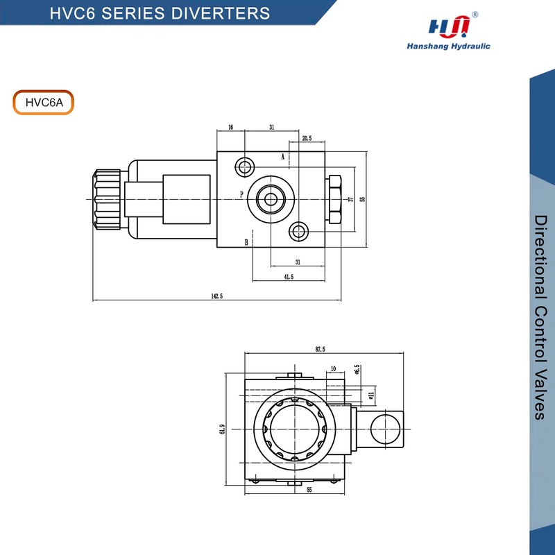 Hydraulic Solenoid Selector Diverter Valve for Directional Spool Flow Control