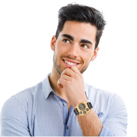 JewelryWe Military Watch for Men 2 Time Zone Big Quartz Watch Mens Leather Wrist Watch Cool Casual Sports Wirstwatch