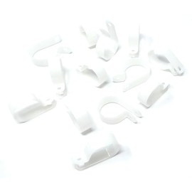 100pcs. P-Clips Plastic Nylon for Hose, Pipe, Cable, Wire, Tubing Wall Clamp Mount (White, 12.7mm)